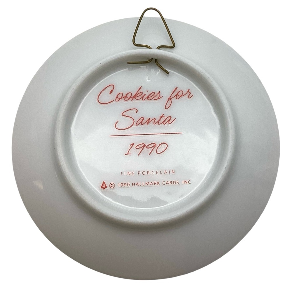 Hallmark 1990 “Cookies for Santa” Christmas Plate/Ornament with Stand - Picture 2 of 8